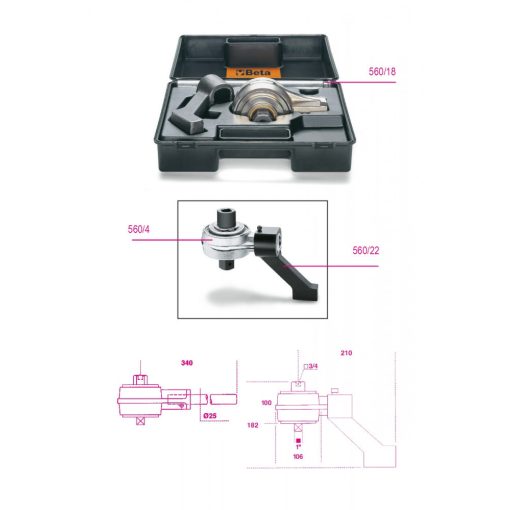 BETA 005600004 560/4 Nyomatéksokszorozó Áttétel 5:1 Kitámasztó karral