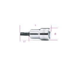   BETA 009100519 910TX 15 3/8"-os Torx® imbusz-Dugókulcs, krómozott, fekete hegy