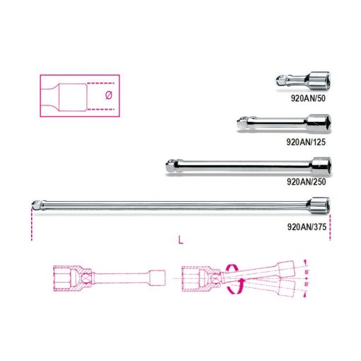 BETA 009200833 920AN/50 1/2”-os gömbvégű toldó