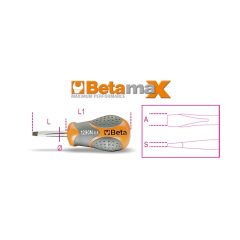   Beta 1290N 6,5x30 Extra rövid csavarhúzó hasítottfejű csavarokhoz (012900106)