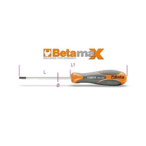 BETA 012980015 1298RTx 15 Imbusz csavarhúzó Tamper Resistant Torx®-csavarokhoz