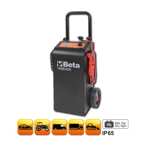 Beta 1498/40A 12-24 V kocsira szerelt többfunkciós akkumulátortöltő és gyorsindító (014980140)