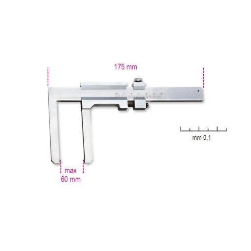 BETA 016500050 1650FD Tolómérő féktárcsához, rozsdamentes acélból, pontosság 0.1 mm