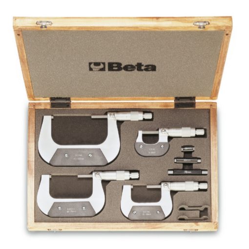 Beta 1658/C4 4-részes mikrométer készlet, fadobozban (016580001)