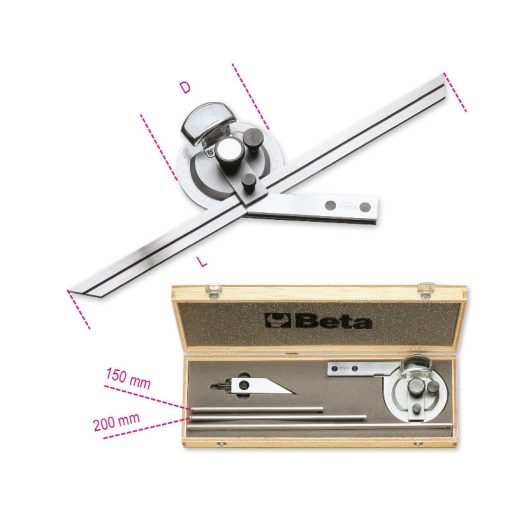 Beta 1678/C3 Dőlésszögmérő, rozsdamentes acélból, kemény dobozban (016780030)