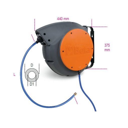 BETA 019000085 1900M 8X15-AUTOMATIKUS RUGÓS TÖMLŐDOB, 1/4"