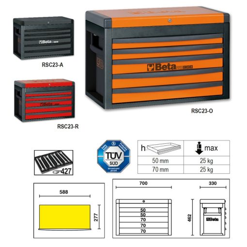 BETA 023003003 RSC23-R-5 FIÓKOS SZERSZÁMOS LÁDA