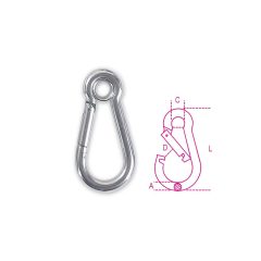   BETA 082740406 8274A 6X60 gyűrűs karabiner, rozsdamentes AISI 316