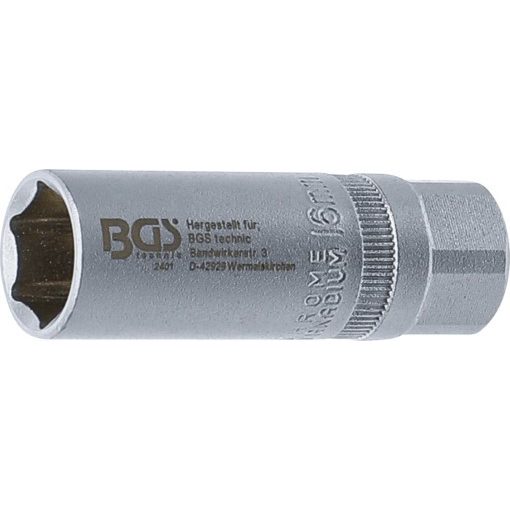 BGS technic Gyújtógyertya kulcs biztosító rugóval, 6 pontos, 16mm (BGS 2401)