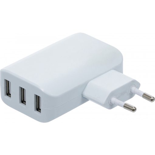 BGS Technic Univerzális USB-töltőkészülék 3 USB-port max 3,4 A összesen max. 2,4 A / USB 110 - 240 V (BGS-3377)