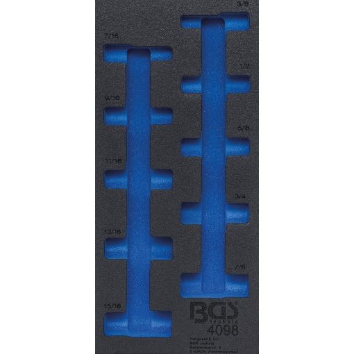 BGS technic 1/3 Szerszámtálca szerszámkocshoz, üresen: 10 részes 1/2" hosszított COLL dugókulcs készlethez (nem tartozék) (BGS 4098-1)