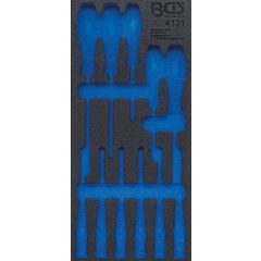   BGS technic 1/3 szerszámtálca szerszámkocsihoz (408x189x32 mm), üresen: 11 részes csavarhúzó készlethez (nem tartozék) (BGS 4131-1)