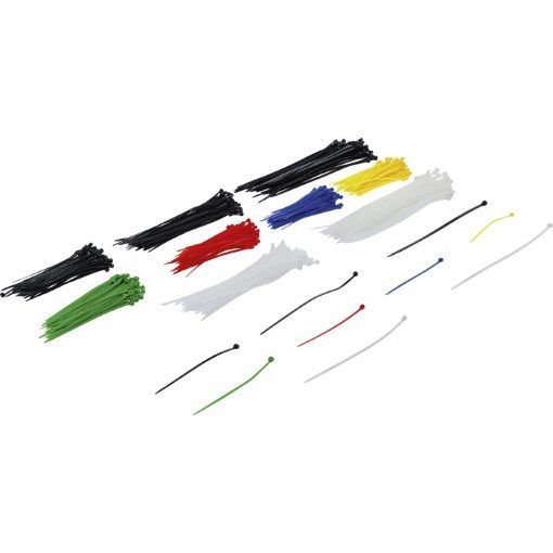 Kraftmann 450 darabos színes kábelkötegelő készlet, különböző méretekben (BGS 80873)