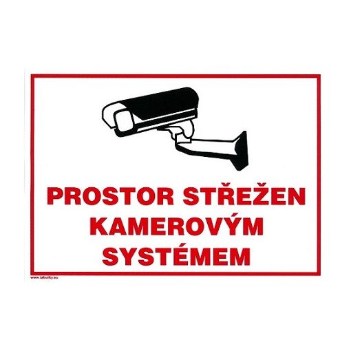 Prostor střežen kamerovým systémem 210x297mm - samolepka