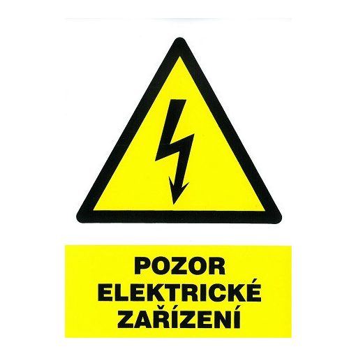 Pozor elektrické zařízení 105x148mm - samolepka