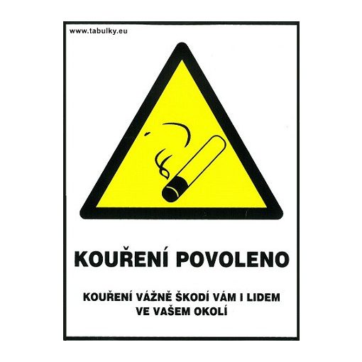 Kouření povoleno - pro restaurace 120x160mm - samolepka