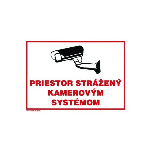 SK - Priestor strážený kamerovým systémom 210x297mm - plastová tabulka (120143)