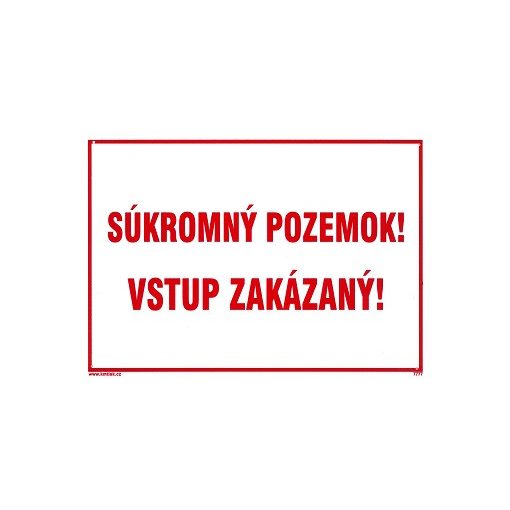 SK - Súkromý pozemok! Vstup zakázaný! 210x297mm - plastová tabulka (120144)