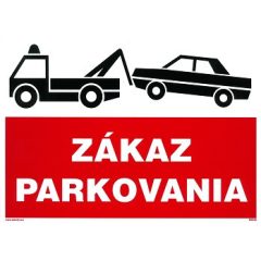 SK - Zákaz parkovania 210x297mm - samolepka