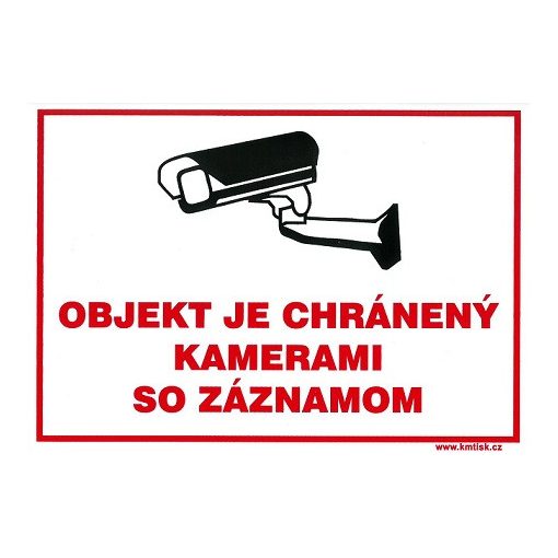 SK - Objekt je chránený kamerami so záznamom 150x210mm - samolepka