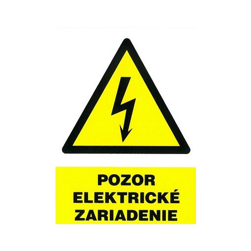 SK - Pozor elektrické zariadenie 105x148mm - samolepka