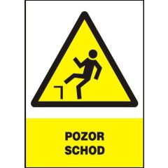 Pozor schod - plastová tabulka A4