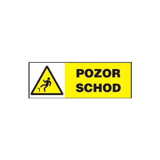 Pozor schod - samolepka 210x74mm