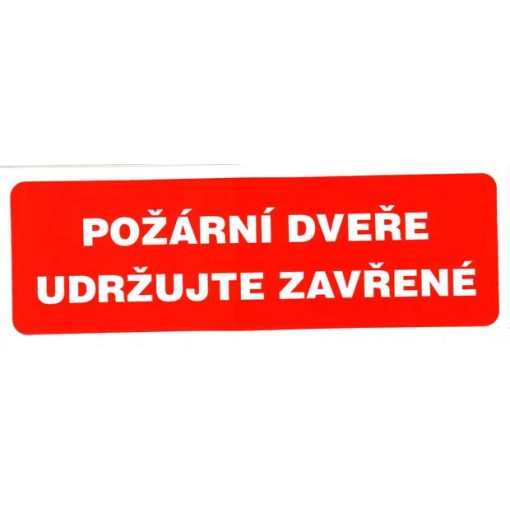 Požární dveře, udržujte zavřené - samolepka 210x80mm