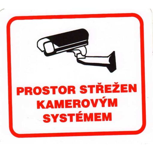 Prostor střežen kamerovým systémem - samolepka 100x90mm