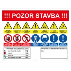 Pozor stavba - plachta 800x600mm