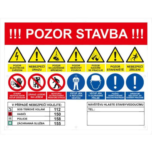 Pozor stavba - plachta 800x600mm