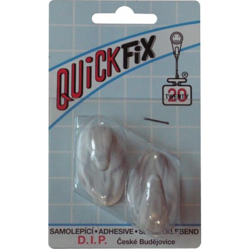 DIP - QUICKFIX öntapadós akasztó tip 1 - 2 db - fehér/szürke