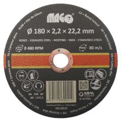 Vágókorong rozsdamentes acélhoz 180x2,2x22,2mm (RN18022)