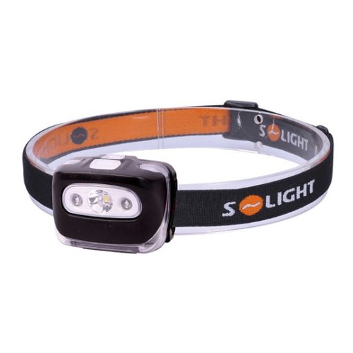 SOLIGHT - LED fejlámpa, 3W, piros fény, 3x AAA